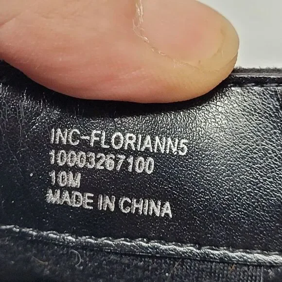 INC Floriann5 Ankle Booties 10 Black Sparkle‎ Silver Star Chunky Heel Holiday - Picture 10 of 11